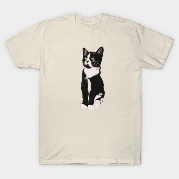 Tuxedo cat T-Shirt by Leticia Powers 